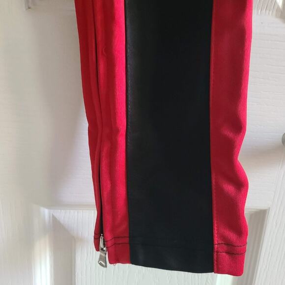 LIFTED ANCHORS Black Red Streetwear Track Pants Zipper Ankles Polyester Men's XS - Picture 6 of 9